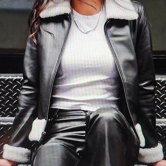 NWT THURSDAY BOOT CO. LAMBSKIN FLIGHT JACKET - Picture 14 of 14